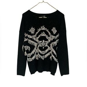 Aqua Black  100% Cashmere Sweater large